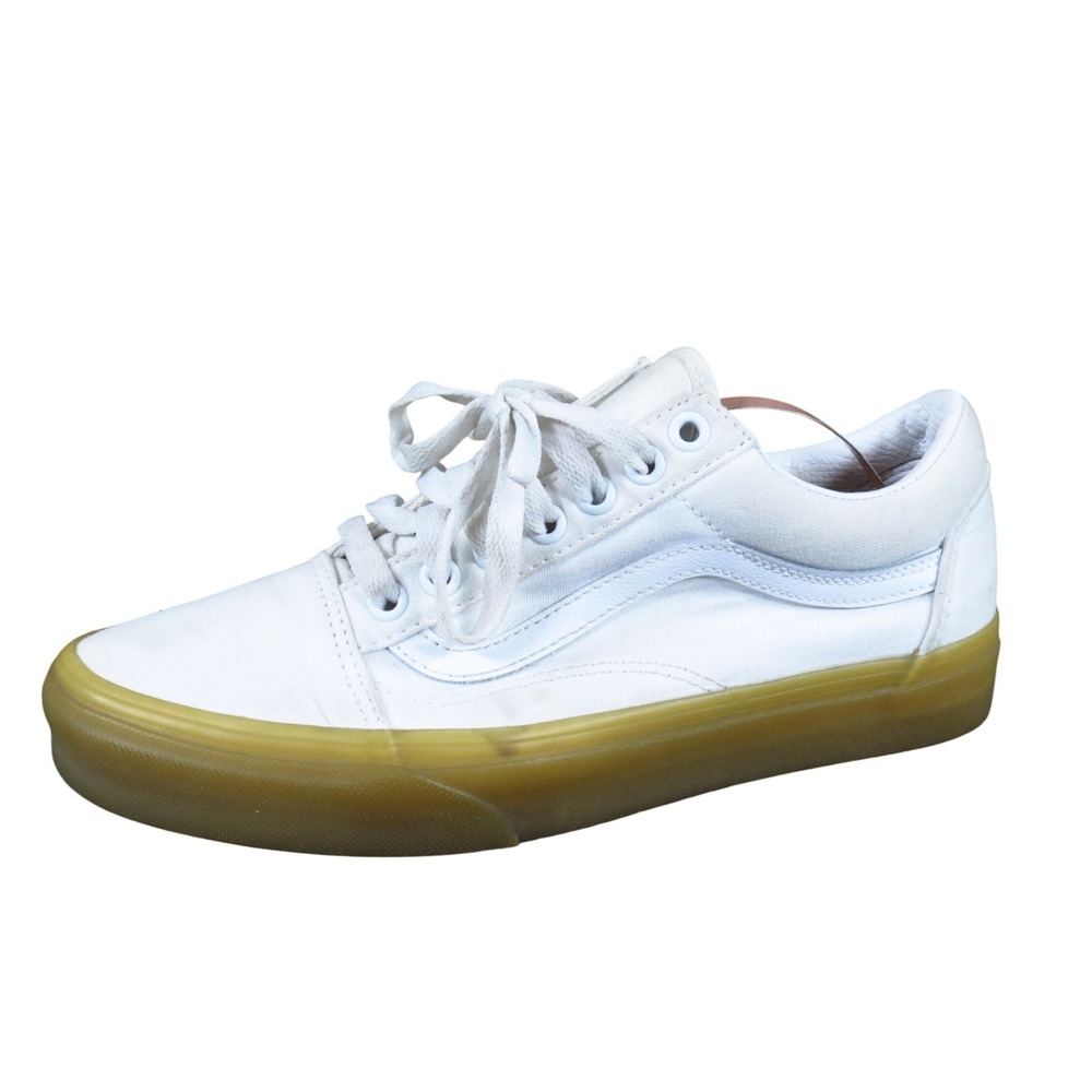 Vans Old Skool Unisex Skate Shoes Size Mens 7 Womens 8.5 Skateboarding White Gum